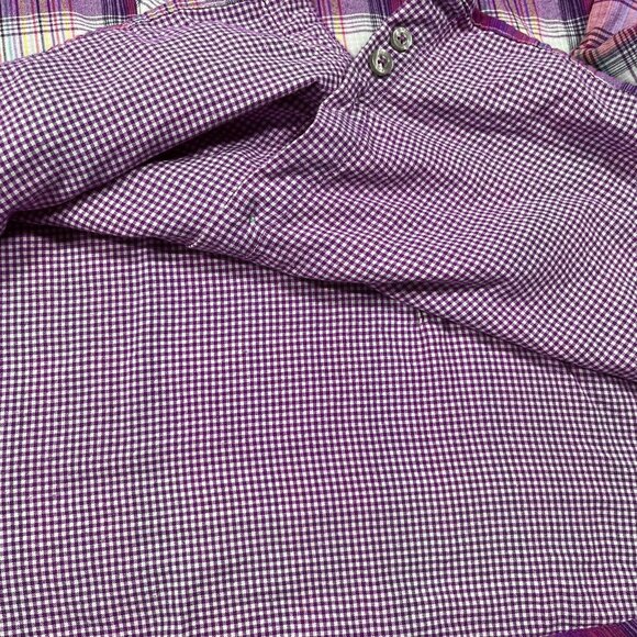 Marmot Shirt Womens XL Purple Pink Plaid Long Sleeve Button Down Hiking Nylon - Picture 9 of 11